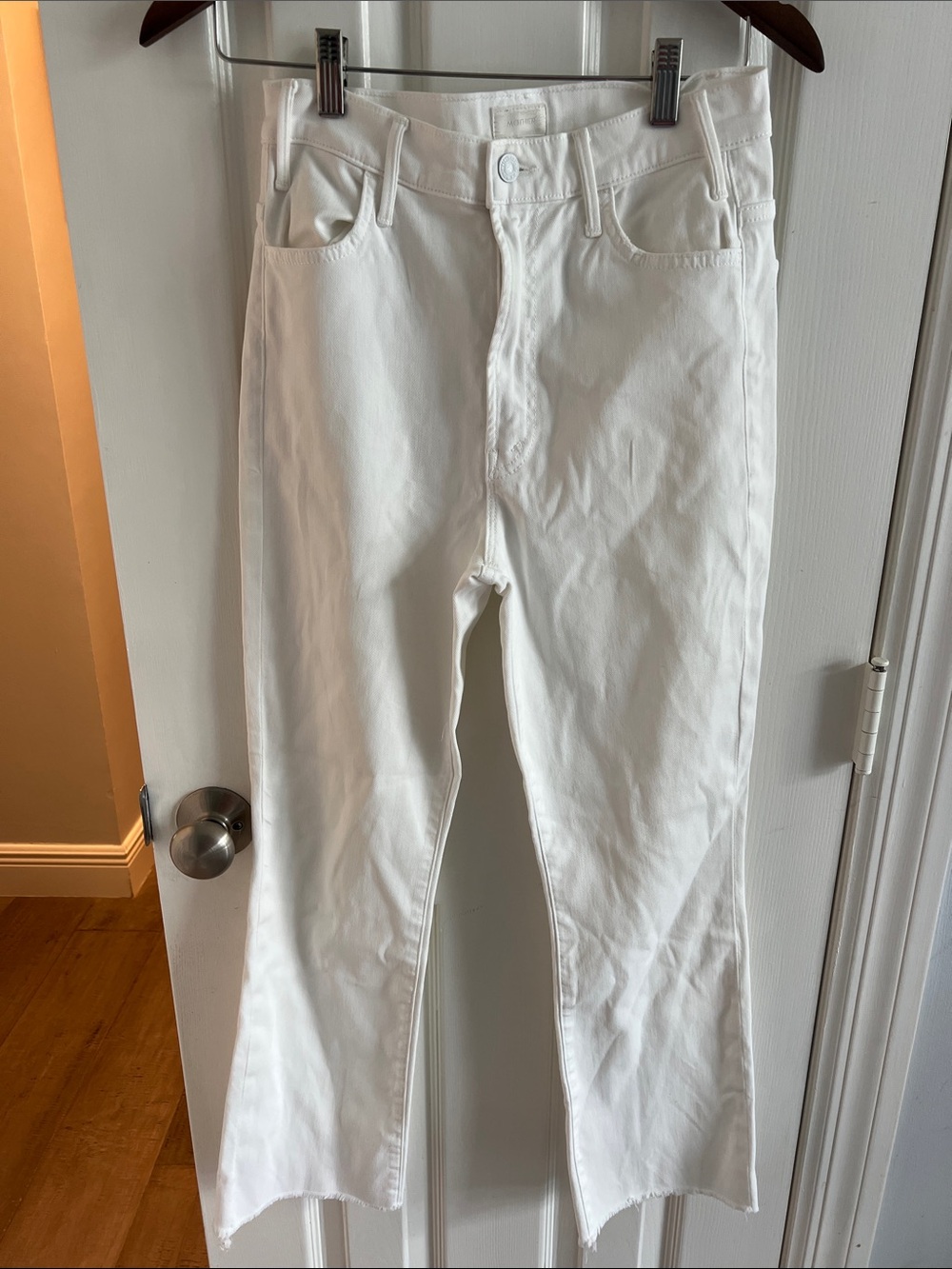 MOTHER White Boot Cut Jeans
